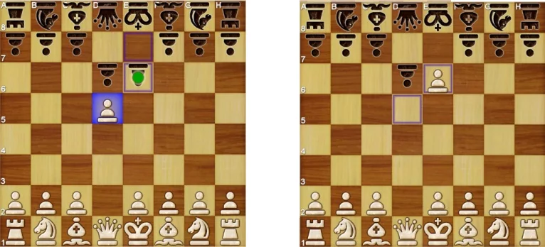 Capturing a piece with a pawn