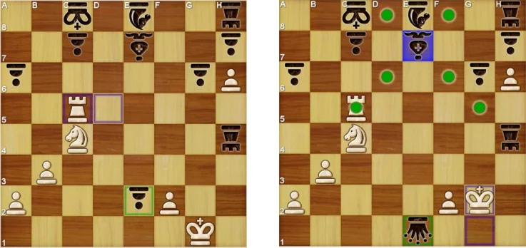 Kingside and queenside castling