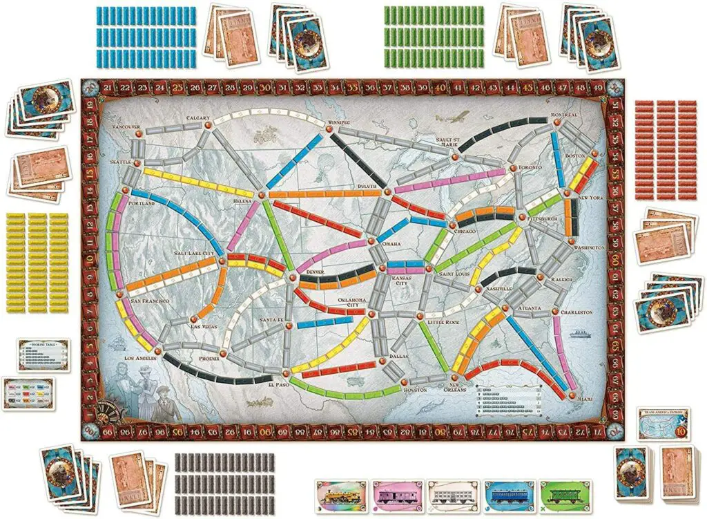Content of ticket to ride game